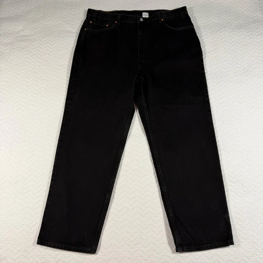 Vtg 90s Levis 550 Men Black Relaxed Fit Jeans 42x30 (Fit 40x30) USA Made Red Tab